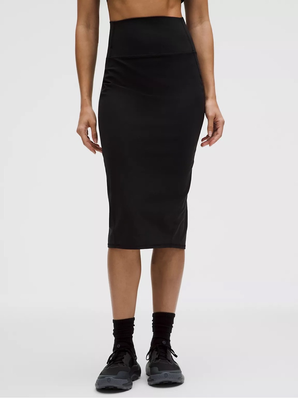lululemon Nulu Slim-Fit High-Rise Midi Skirt Black Size 6 LW8AH0S